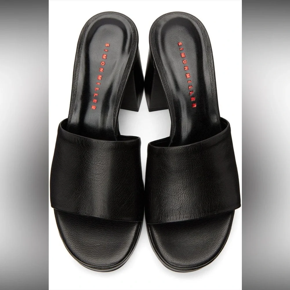 Simon Miller Black Leather Platform Slide